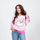 Kids Jolly Pink Santa Bubblegum Crew Neck Sweatshirt