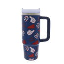 30 oz Game Day Football Tumbler with Handle & Straw | Stainless Steel Insulated Travel Mug | Football Fan Gift | Bossier City, LA