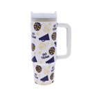 Game Day Purple & Gold 30 oz Tumbler with Handle + Straw – Stainless Steel