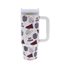 Game Day Burgundy & Gray 30 oz Tumbler with Handle + Straw – Stainless Steel
