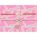 Kids Set of 3, Pink "Love", Light Pink "XOXO", White Heart Bracelet