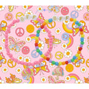 Kids Set of 2, Coordinating "BFF" Pink & Beaded with Enamel Mushrooms Bracelets