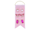 3 Stud Set, Pink Oval Crystal, Pink Enamel & Gold Hearts Butterfly, Pink Baguette Crystals Earrings