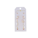 Take Five! Earring Set – Pink Crystal & Gold Huggies (Set of 5)