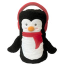Penguin Roll Up Blanket — Kids Plush Roll-Up Blanket with Ear Muff Design
