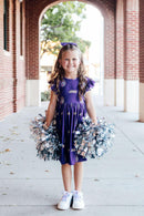 JMU Purple Duke Dog Flutter Twirl  Dress