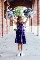 JMU Purple Duke Dog Flutter Twirl  Dress