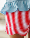 Red, White, and Bows Scallop Short Set