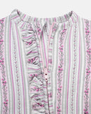 Josephine Ruffled Zippered Footie – Bamboo Baby Sleeper with Floral Print & Heart Grips