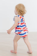 SALE July Vibes Ruffle Cross Back Romper