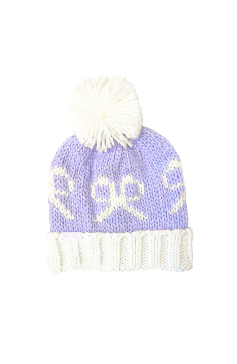 Lavender Bows Bobble Hat