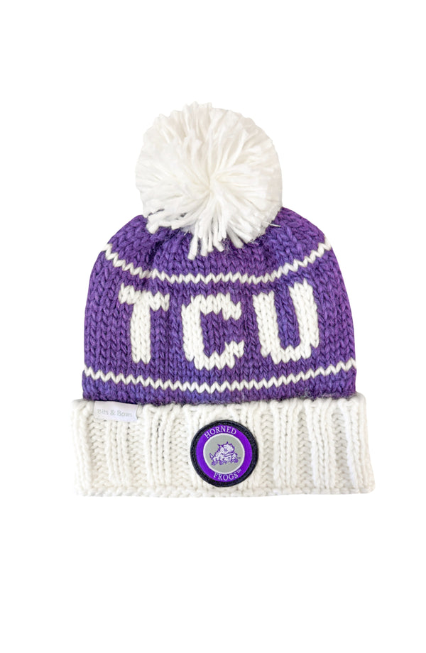 Officially Licensed TCU Horned Frogs Bobble Hat (Baby, Toddler, Kid)