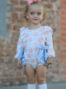 Halloween Thanksgiving Baby Girls Pumpkin Bow Ruffle Bubble Romper