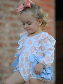 Halloween Thanksgiving Baby Girls Pumpkin Bow Ruffle Bubble Romper