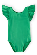 Kelly Green S/S Flutter Sleeve Leotard