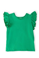 Kelly Green S/S Ruffle Tee