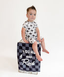 Bamboo Shorty Romper  | Palm Style White