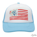 Liberty Flowers Screen Print on Youth Light Blue Trucker