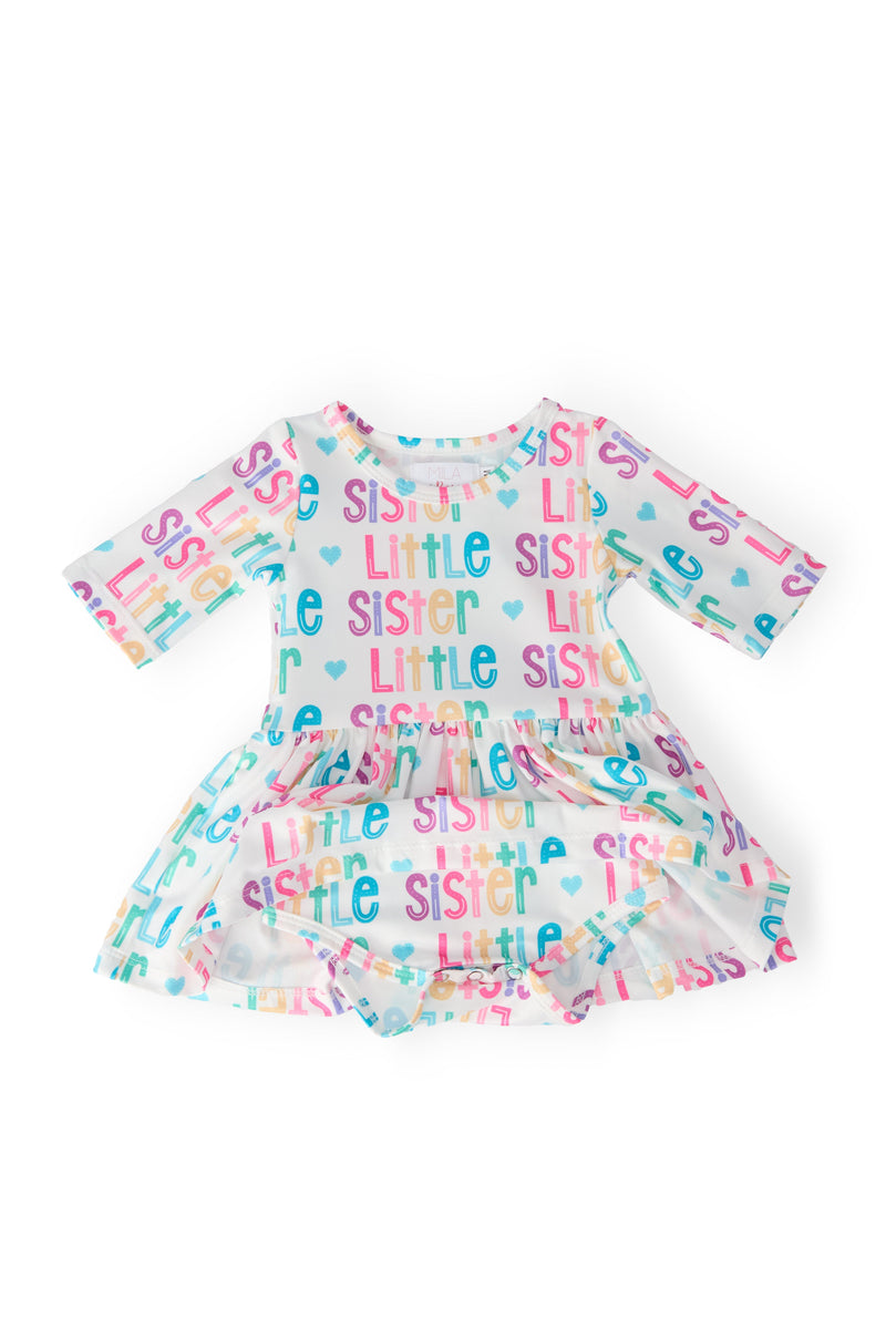Little Sister 3/4 Sleeve Twirl Bodysuit