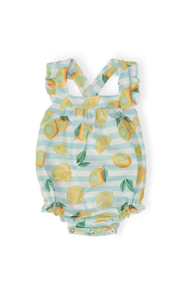 Lovely Lemons Ruffle Cross Back Romper