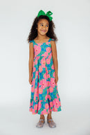Luau Floral Ruffle Maxi Dress