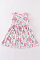 Pink Shell Embroidered Dress
