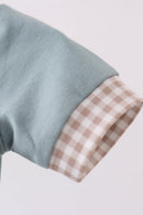 Blue gray Puppy embroidery bubble