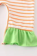 Green Halloween Cat Embroidery Girl Romper – Adorable Baby & Toddler Halloween Outfit