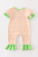 Green Halloween Cat Embroidery Girl Romper – Adorable Baby & Toddler Halloween Outfit