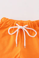 Pumpkin French Knot Boy Shorts Set – Fall Ready Outfit for Boys