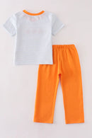 Pumpkin French Knot Boy Pant Set – Fall Outfit for Boys