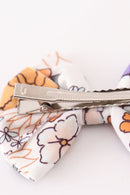 Coral floral print 2pcs piggie hair bow