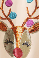 Beige reindeer sequin mom&me sweatshirt