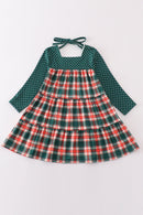 Forest merry christmas plaid mom&me dress