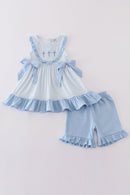 Cross Embroidery Girl Short Set