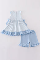 Cross Embroidery Girl Short Set