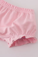 Pink Bow Embroidered Bow Bloomer Set