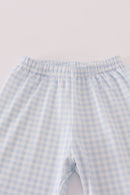 Cream puppy embroidery pants set