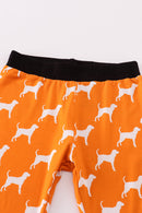 Orange Tennessee bamboo ruffle pajamas set