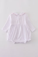 Pink bow smocked bubble