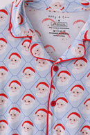 Blue santa claus bamboo dad pajamas set