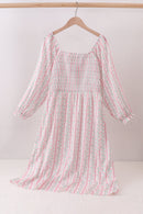 Floral tulip smocked mom dress