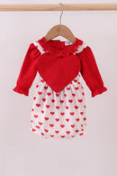 Red heart applique bubble set