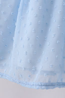 Blue clover embroidery swiss dot shorts set