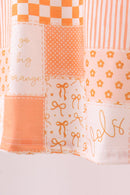 Orange Tennessee patchwork ruffle shorts set