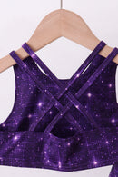 Purple glitter skort set