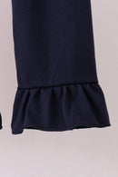 Auburn embroidery ruffle stripe pants set