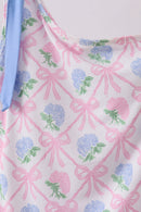 Blue bow floral women swimsuit