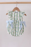 Green Floral Ruffle Bubble