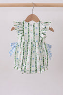 Green Floral Ruffle Bubble